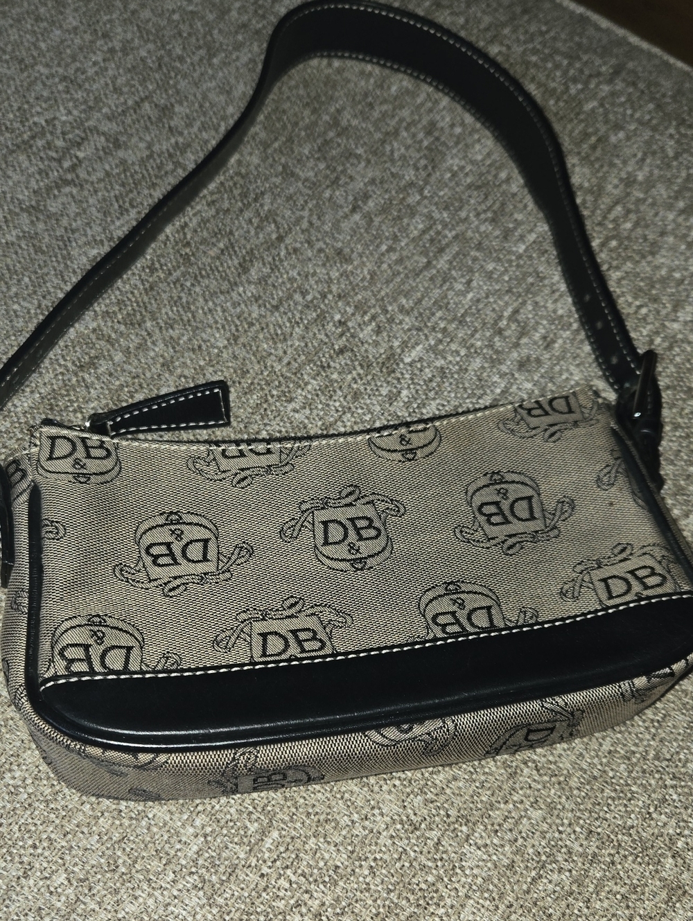 Dooney & Bourke Grey and Black DB Monogram